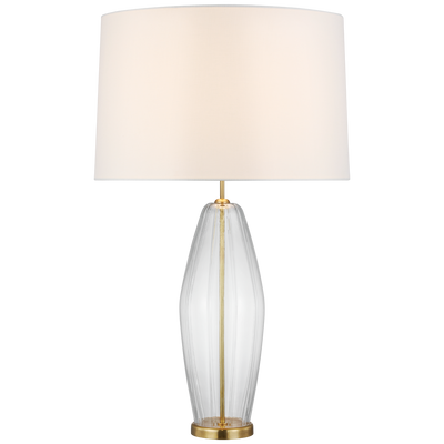 TABLE LAMP FLUTED CLEAR GLASS LARGE