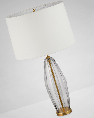 TABLE LAMP FLUTED SMOKED GLASS LARGE