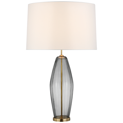 TABLE LAMP FLUTED SMOKED GLASS LARGE