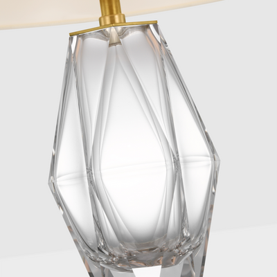 TABLE LAMP HEXAGONAL CLEAR GLASS