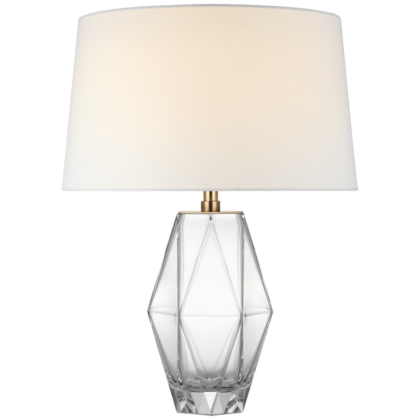 TABLE LAMP HEXAGONAL CLEAR GLASS