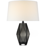 TABLE LAMP HEXAGONAL SMOKED GLASS (NRD)