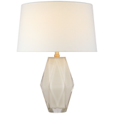 TABLE LAMP HEXAGONAL WHITE GLASS (NRD)