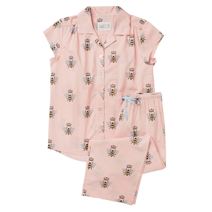 PAJAMA CAPRI QUEEN BEE LUXE PIMA PINK