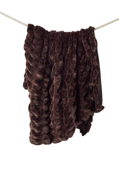 THROW MOCHA MINK FAUX FUR