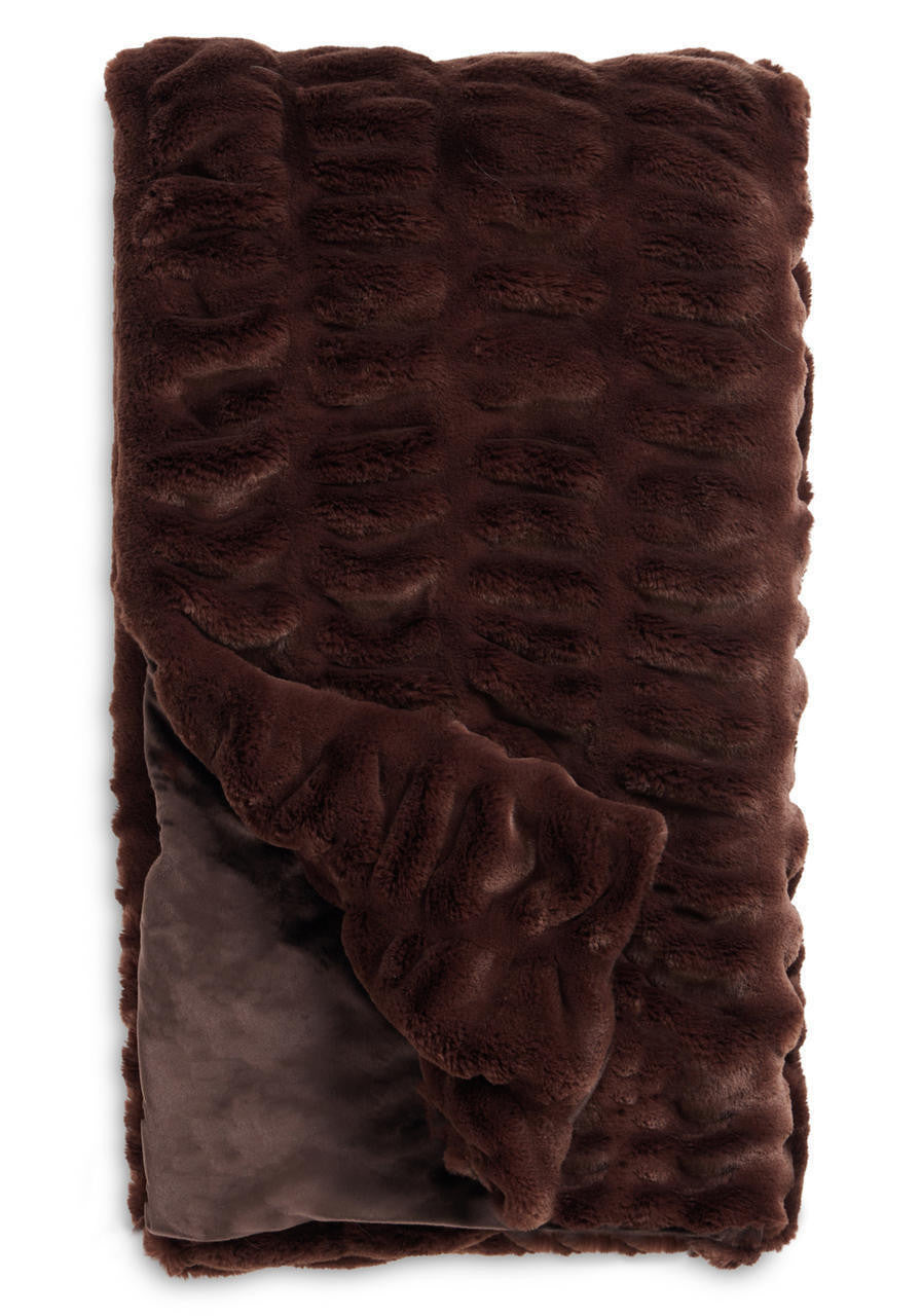 THROW MOCHA MINK FAUX FUR