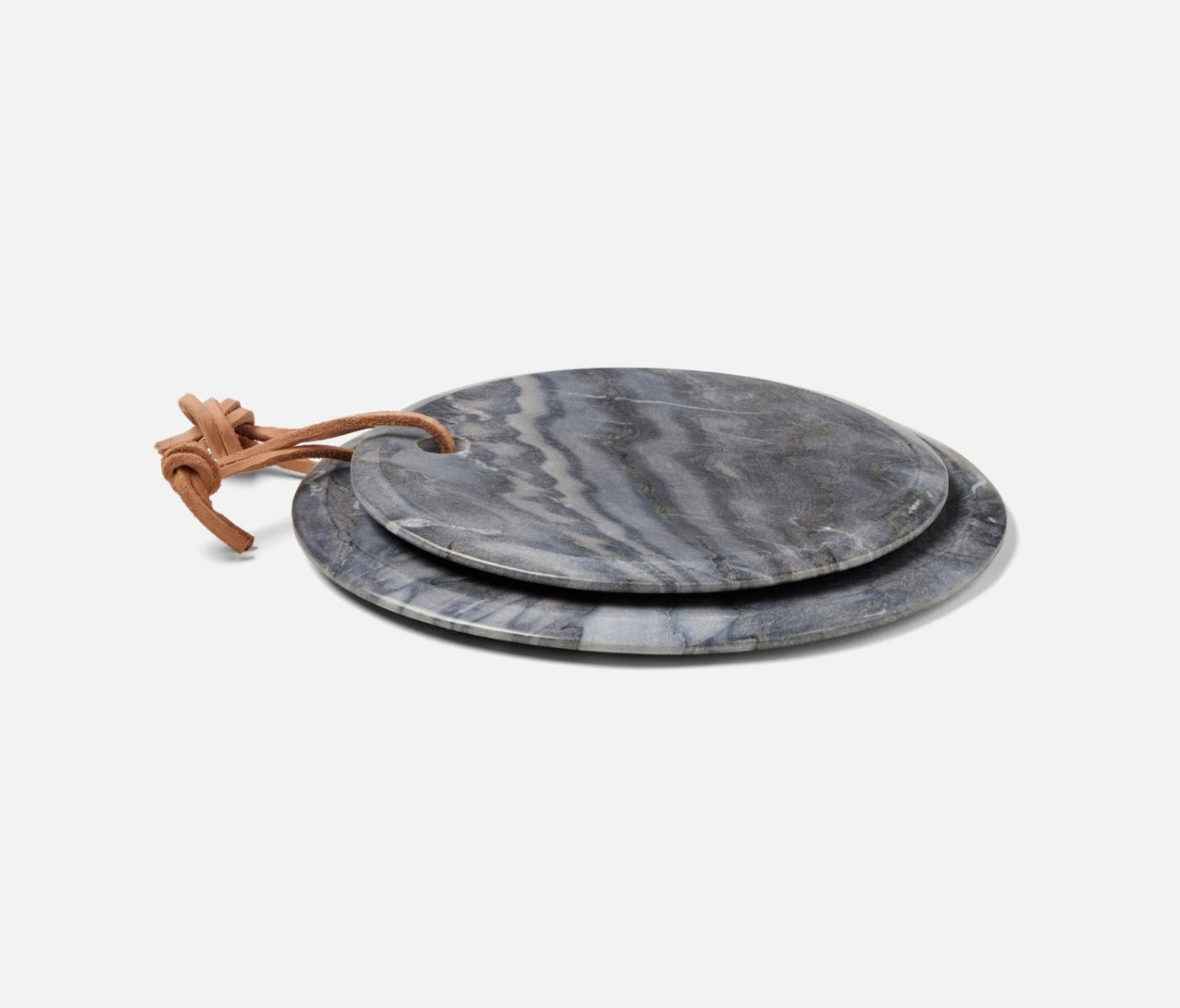 SERVING BOARD GRAY MARBLE ROUND