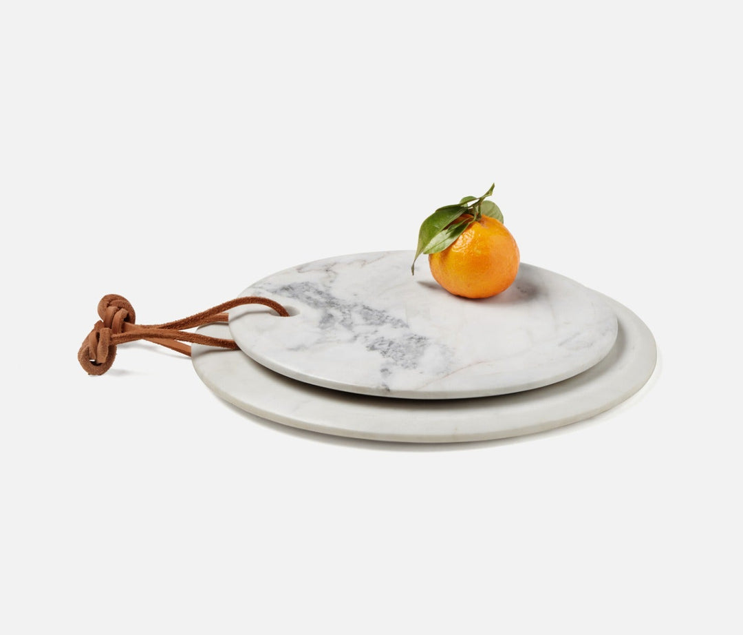 SERVING BOARD WHITE MARBLE ROUND