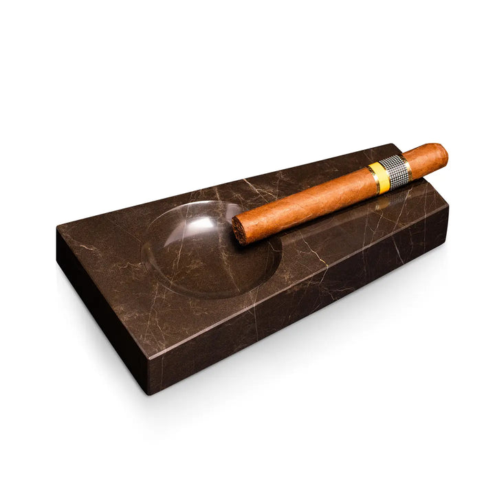 ASHTRAY MARBLE SINGLE BROWN