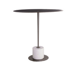 END TABLE METAL TOP WHITE MARBLE BASE (NRD)