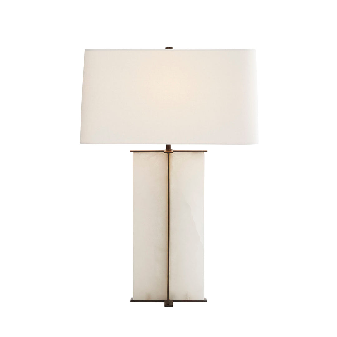 TABLE LAMP ALABASTER BRONZE I-BEAM #57371