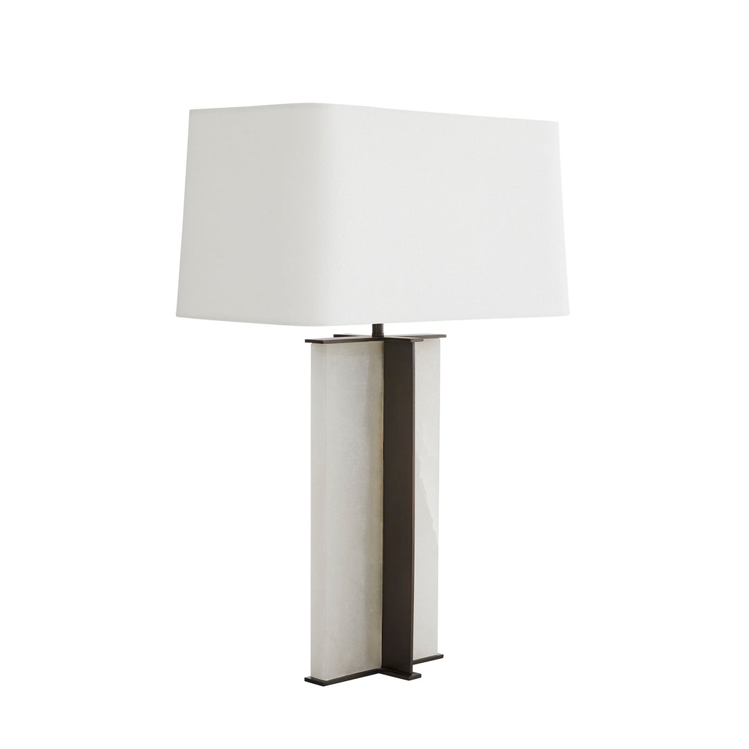 TABLE LAMP ALABASTER BRONZE I-BEAM #57371