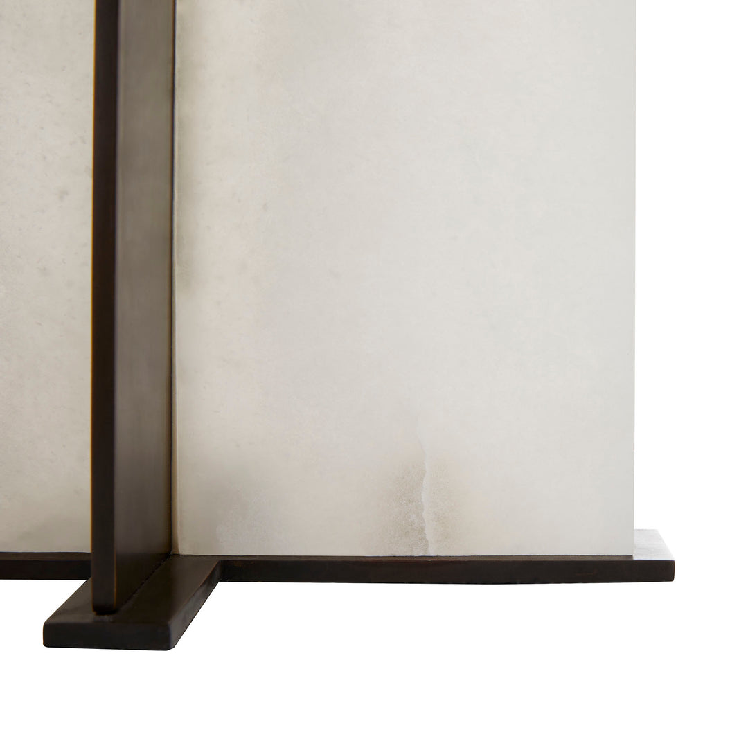 TABLE LAMP ALABASTER BRONZE I-BEAM #57371