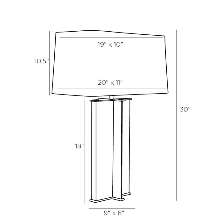 TABLE LAMP ALABASTER BRONZE I-BEAM #57371