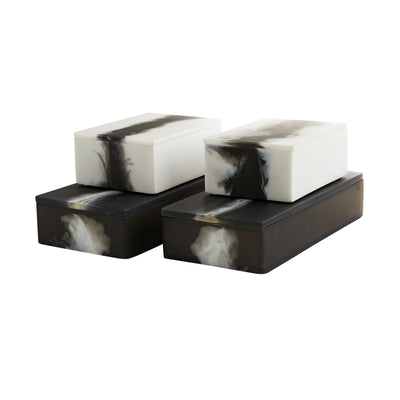 BOX RESIN BLACK WITH WHITE (Available in 2 Sizes)