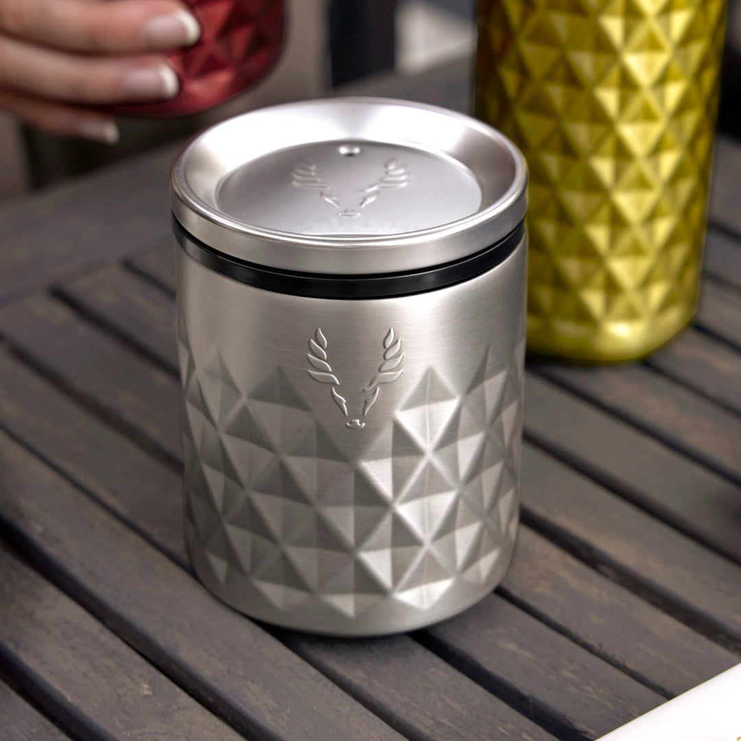 TUMBLER DOUBLE WALLED ROCKS WITH LID PLATINUM