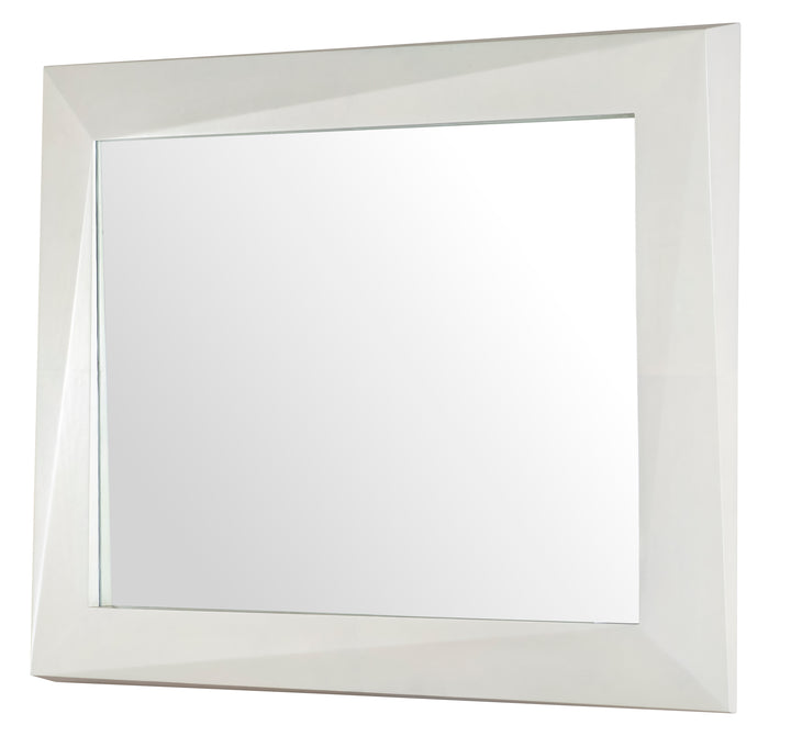 FACETED MIRROR - LIGHT PARCHMENT