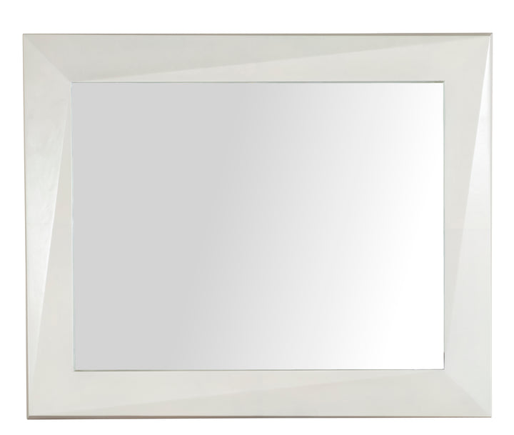 FACETED MIRROR - LIGHT PARCHMENT