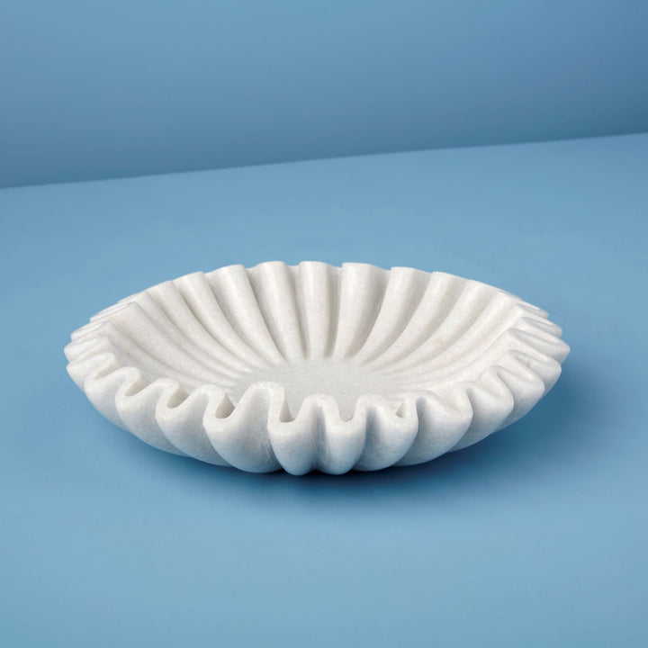 BOWL FLUTED MARBLE