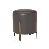 STOOL GREY LEATHER WITH BRONZE LEGS (NRD)