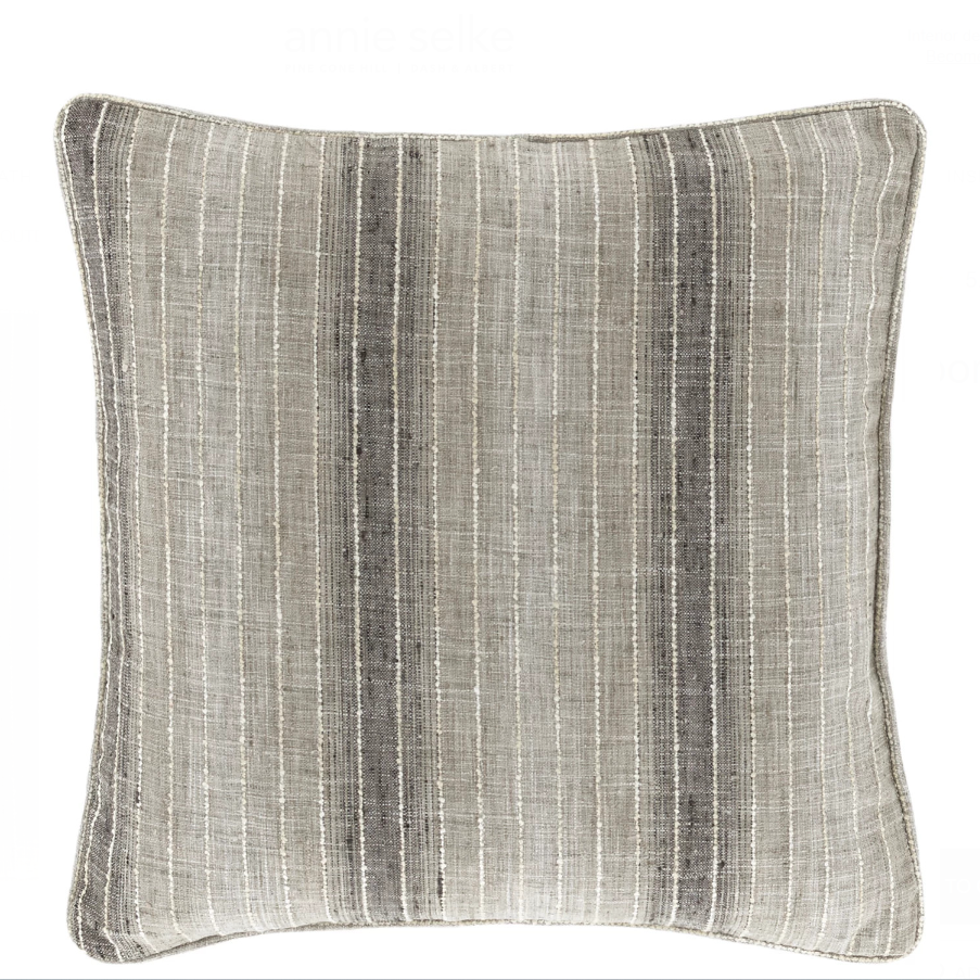 PILLOW DECORATIVE INDOOR/OUTDOOR SLUBBY TICKING STRIPE (Available in 3 Colors)