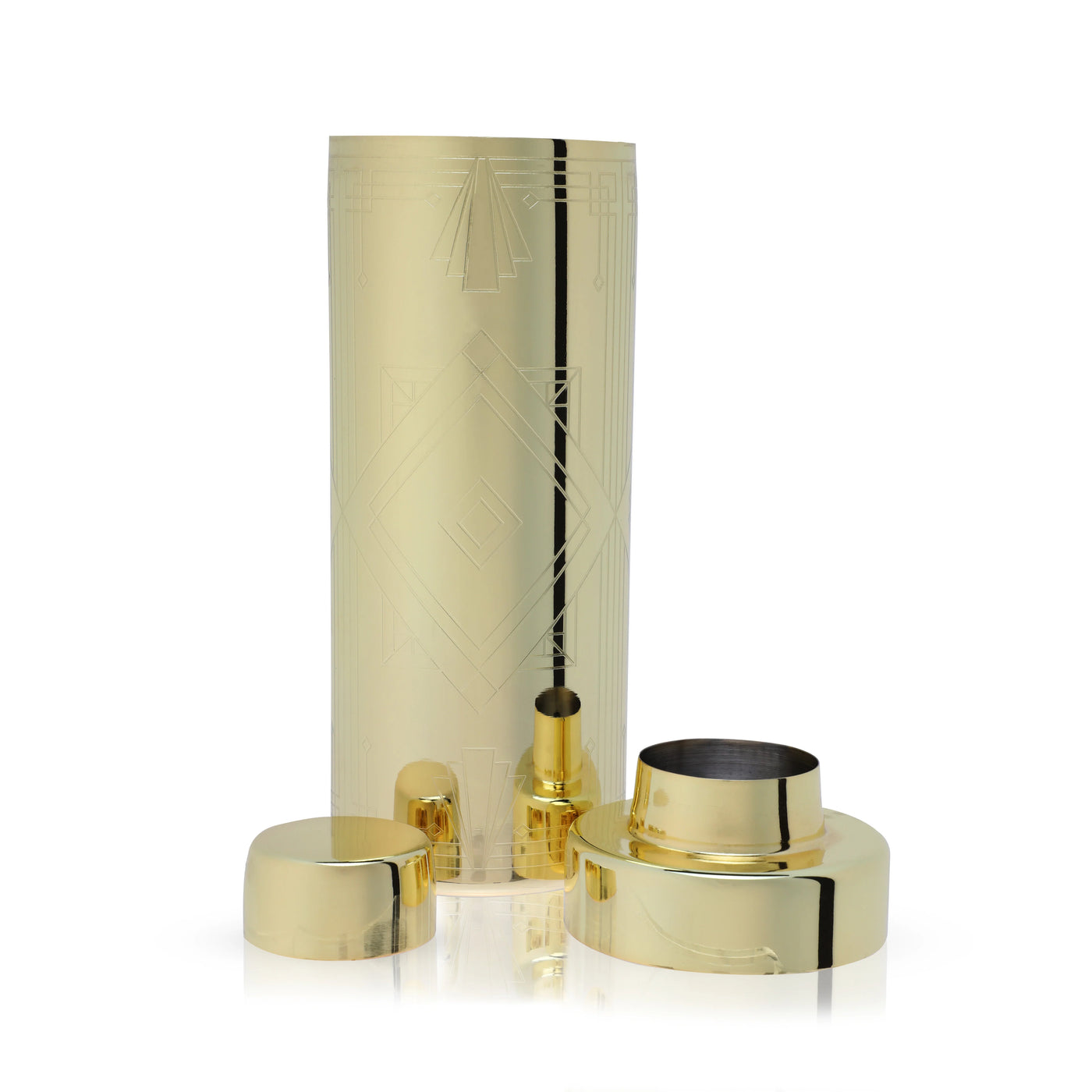COCKTAIL SHAKER GOLD ART DECO