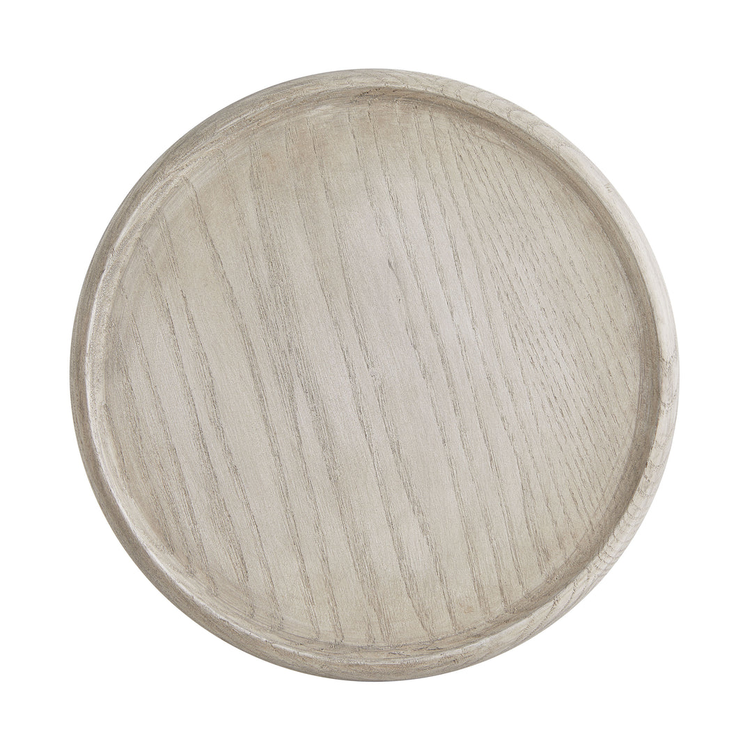 DRINK TABLE WHITE MARBLE BASE WITH OAK SMOKE TOP #58604