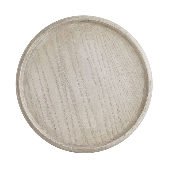 DRINK TABLE WHITE MARBLE BASE WITH OAK SMOKE TOP #58604