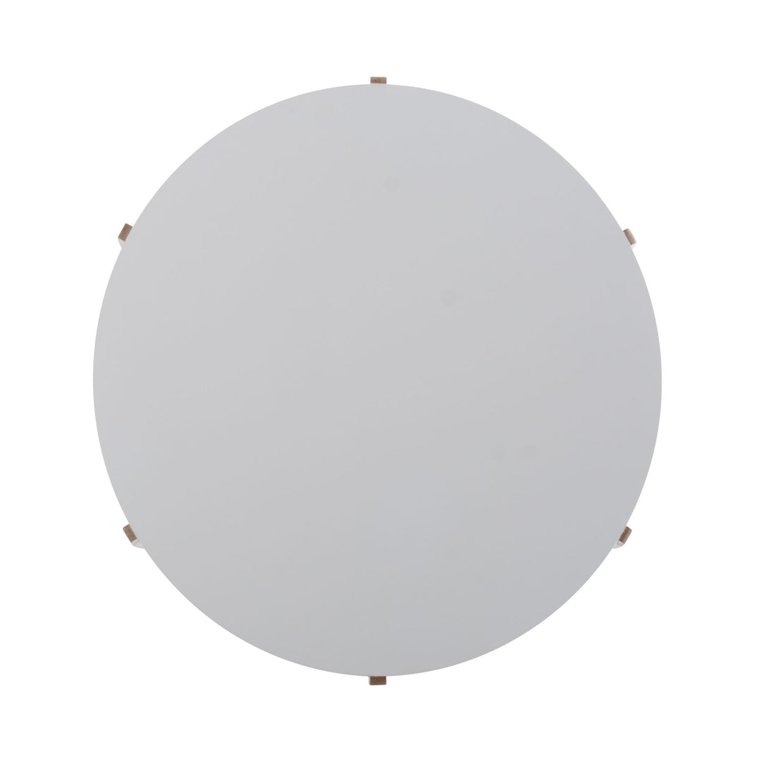 TABLE ROUND WHITE LACQUER TOP WITH OAK WOOD LEGS #58613