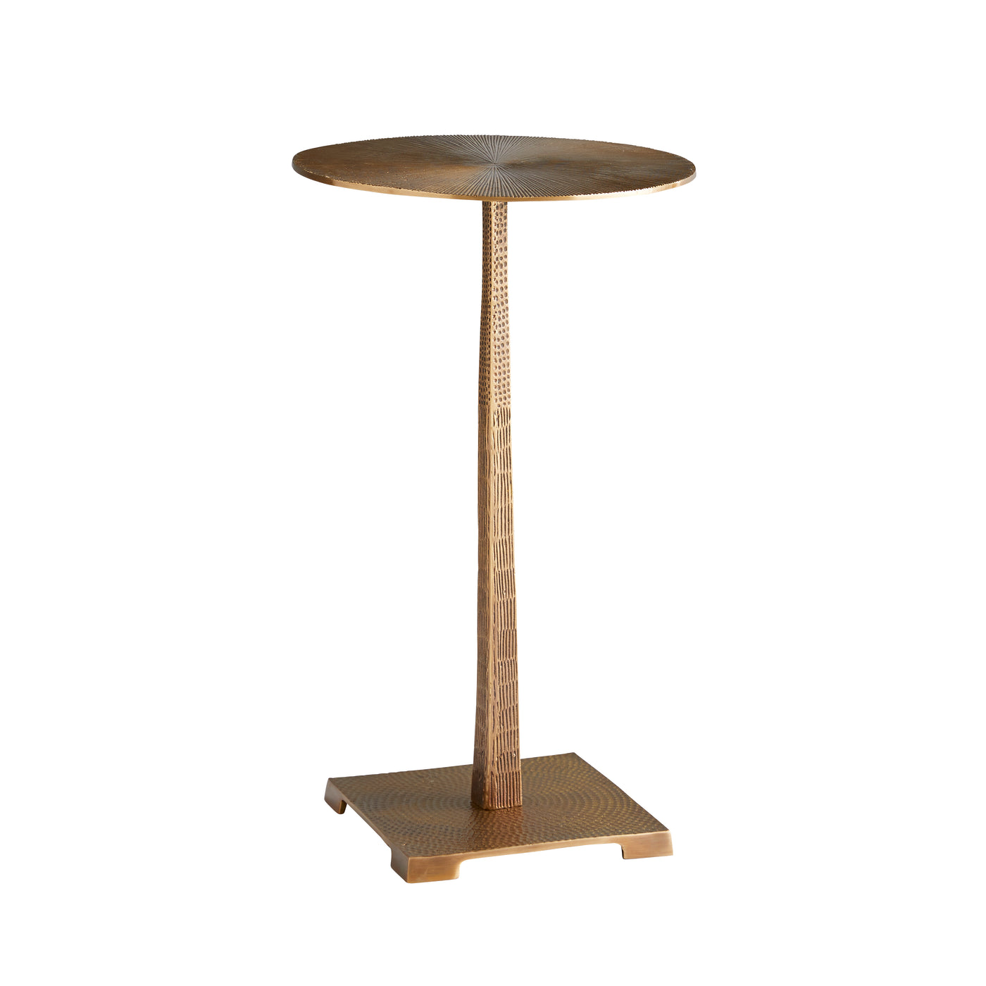 ACCENT TABLE HAMMERED BRASS