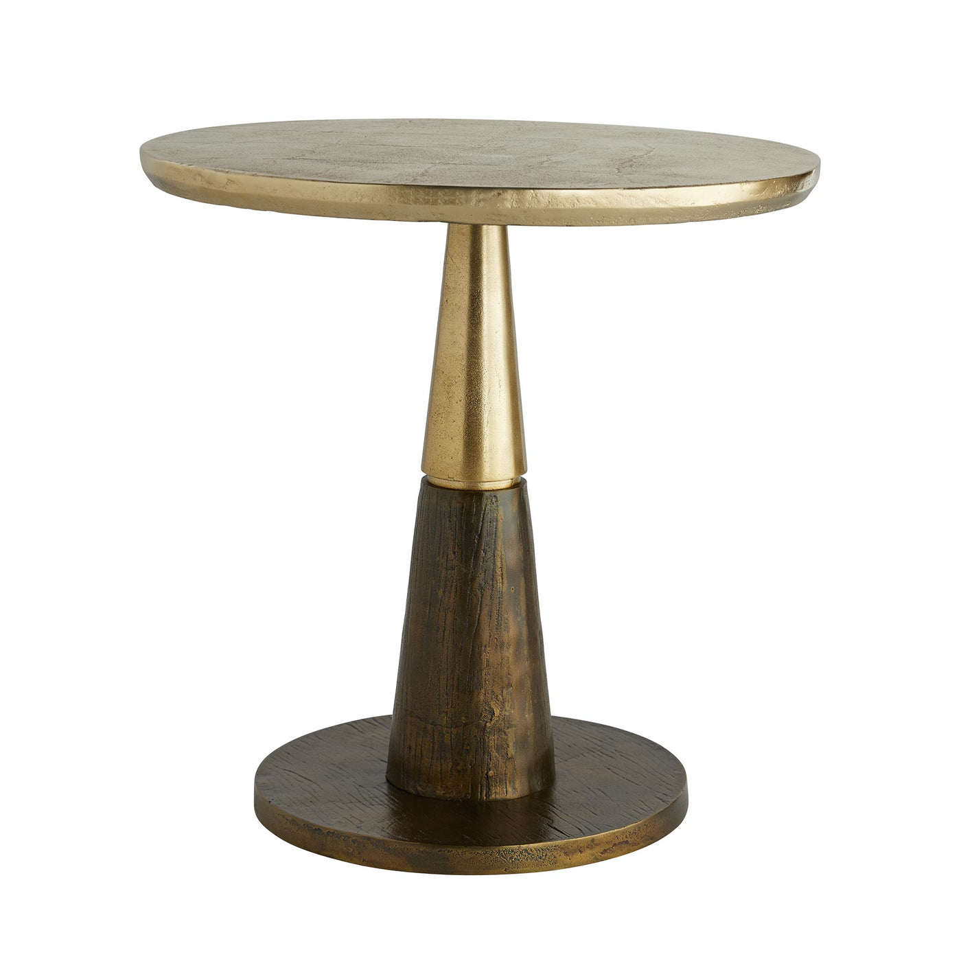 END TABLE 2-TONE GOLD TOP WOOD BOTTOM