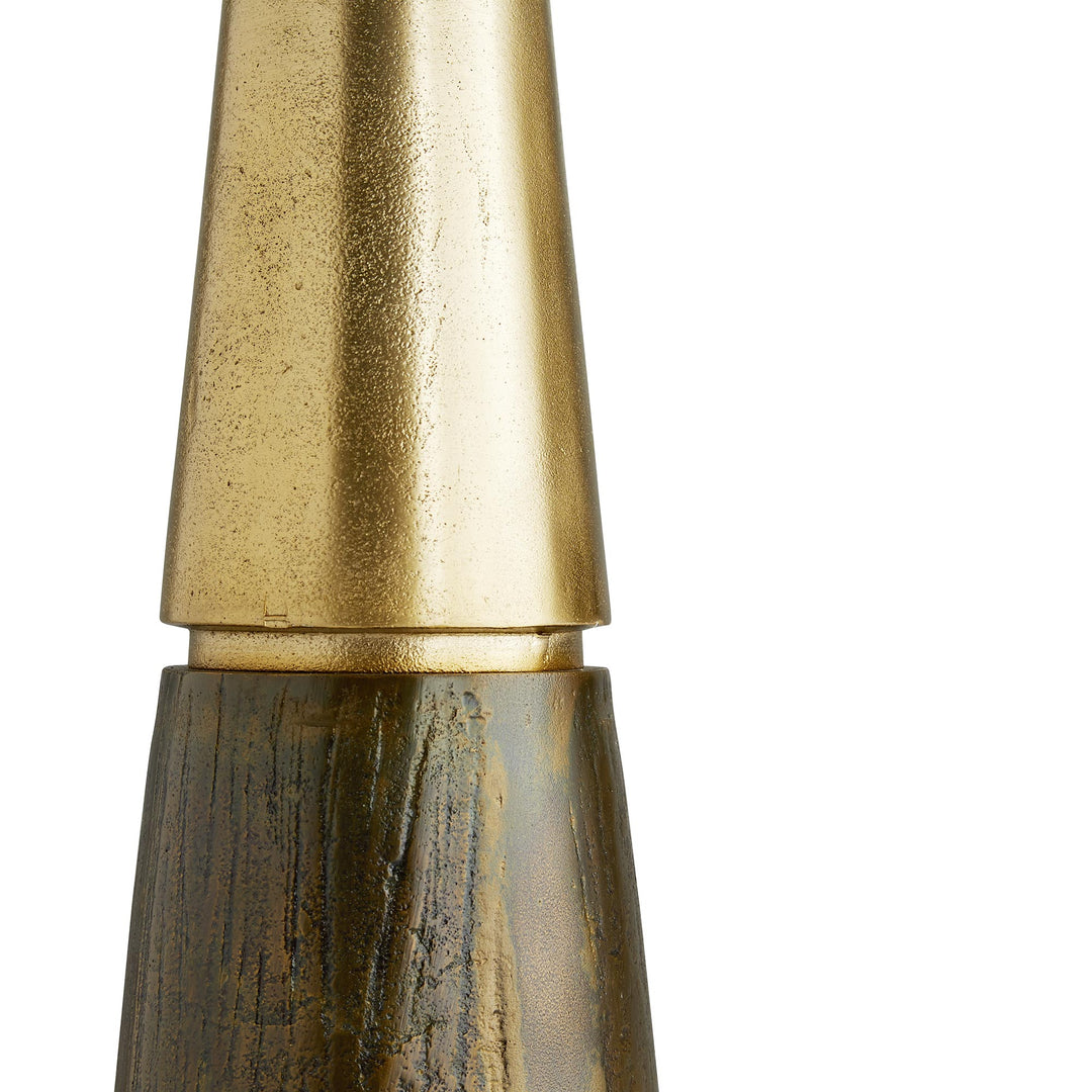 END TABLE 2-TONE GOLD TOP WOOD BOTTOM #58615