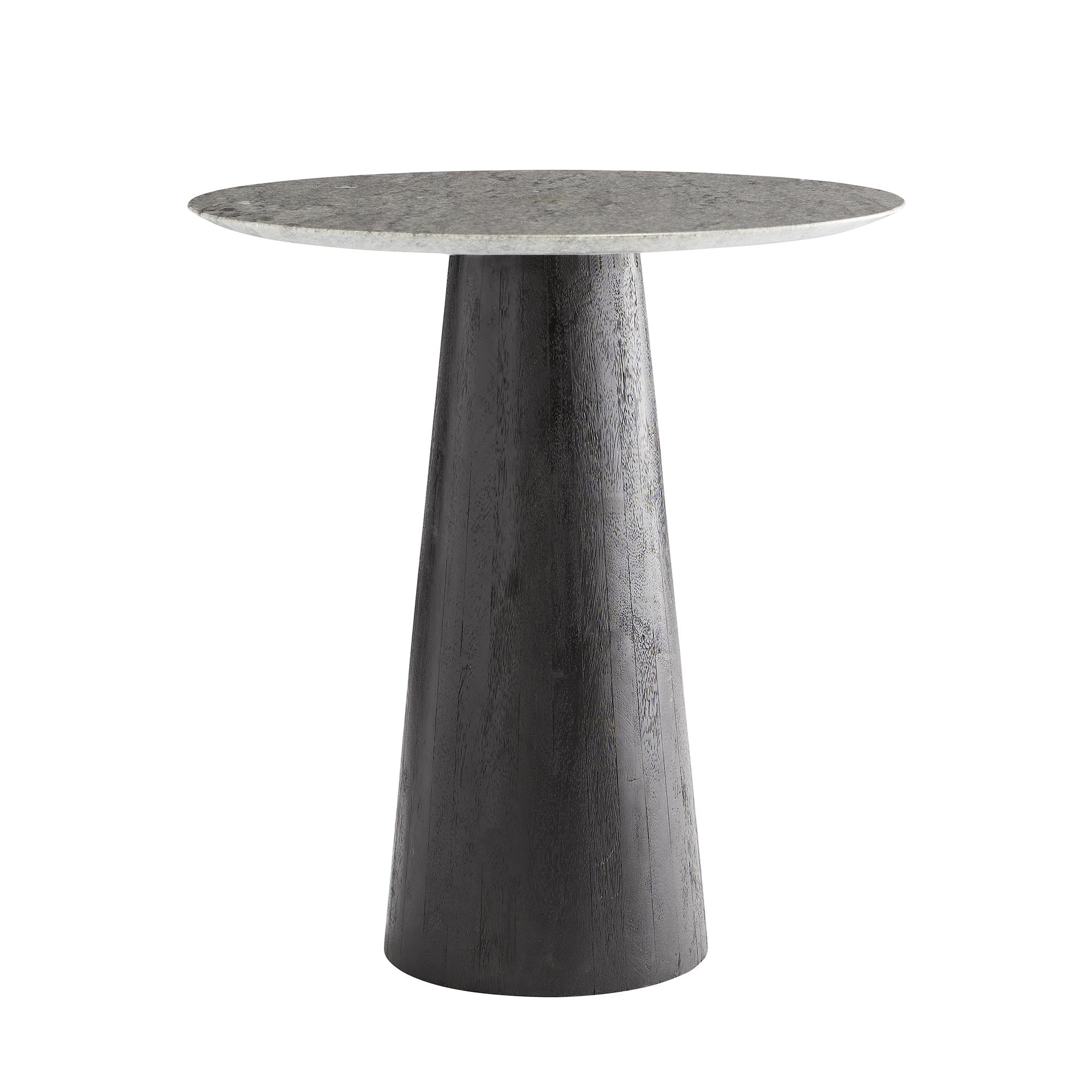 END TABLE GRAY MARBLE TOP WOOD EBONY BASE #58617 – ANTHEM
