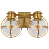 SCONCE DOUBLE ANTIQUE BRASS