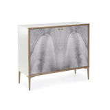 CABINET 2-DOOR BLACK & WHITE BRUSHED BRASS