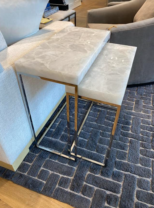 NESTING TABLES CALCITE & STAINLESS STEEL S/2 #58842