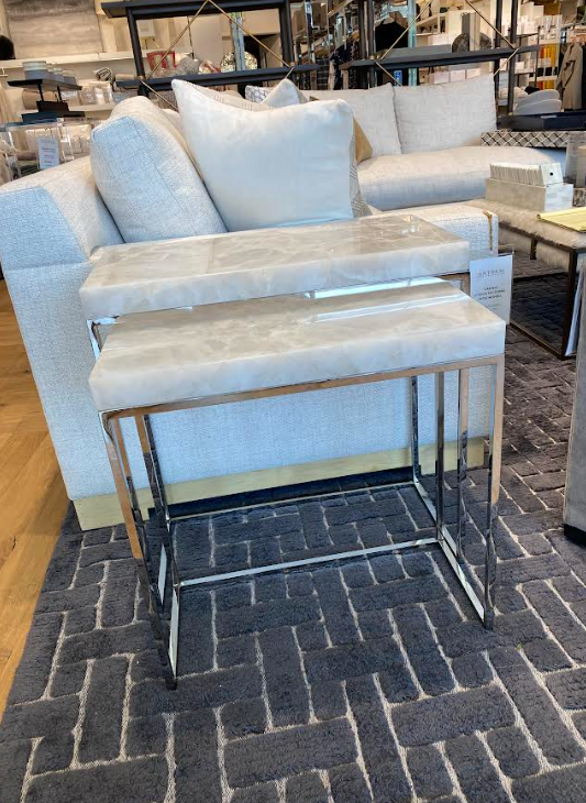 NESTING TABLES CALCITE & STAINLESS STEEL S/2 #58842