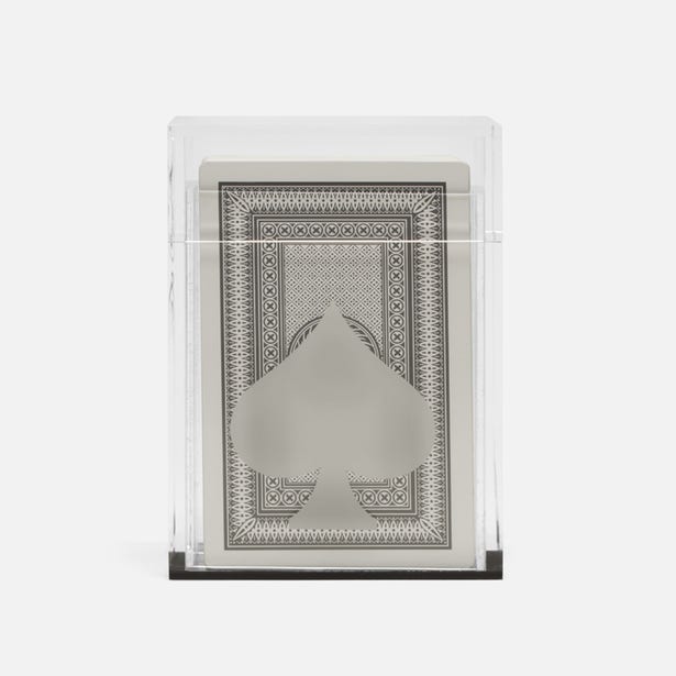 CARD DECK SET CLEAR/GRAY ACRYLIC