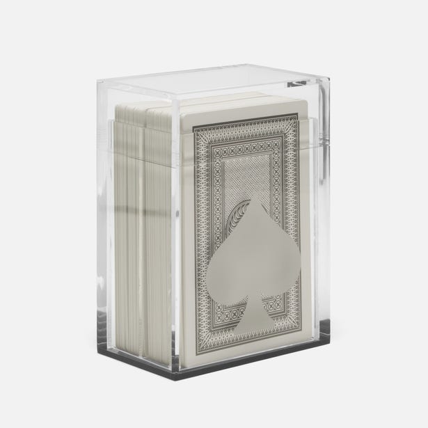 CARD DECK SET CLEAR/GRAY ACRYLIC