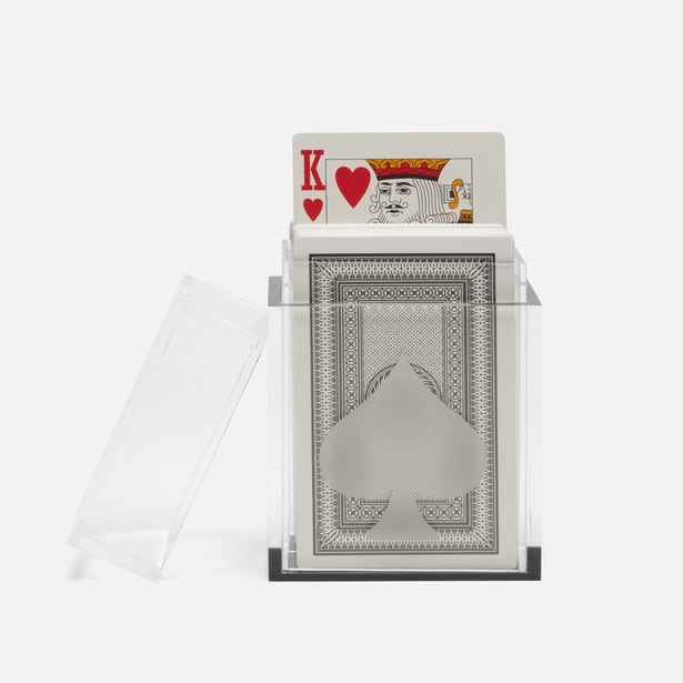 CARD DECK SET CLEAR/GRAY ACRYLIC