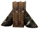 BOOKENDS MARBLE BLACK ZEBRA