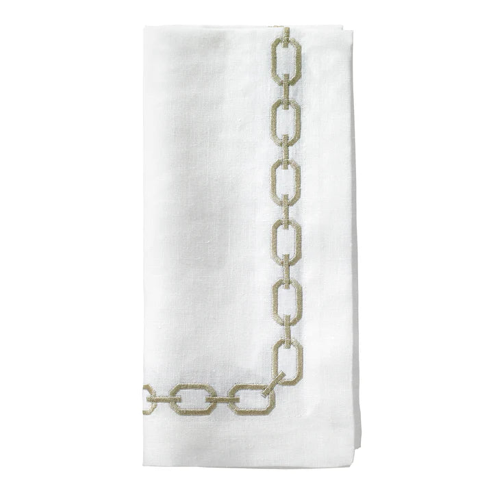 NAPKIN WHITE WITH GOLD CHAIN (NRD)