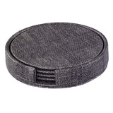 COASTERS LUSTER ROUND W/ HOLDER S/4