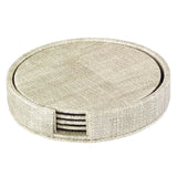 COASTERS LUSTER ROUND W/ HOLDER S/4