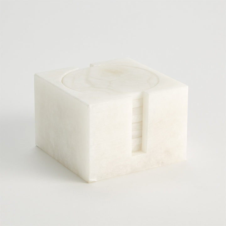 COASTERS ALABASTER WITH HOLDER SET/8