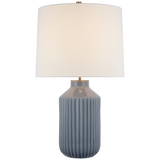 TABLE LAMP RIBBED BLUE CRACKLE