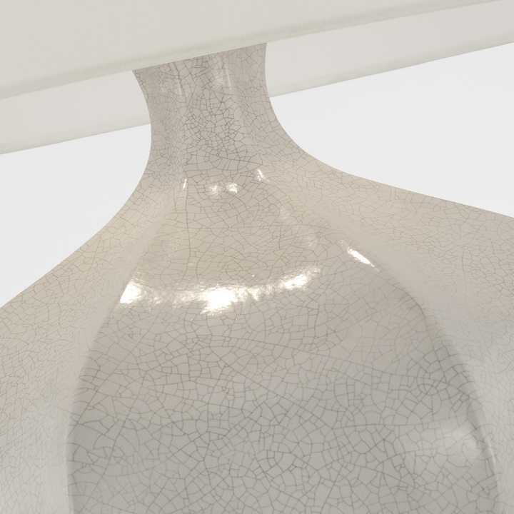 TABLE LAMP BONE CRAQUELURE MED