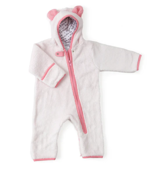 FURRY BEAR BUNTING PINK 12-18M #65893