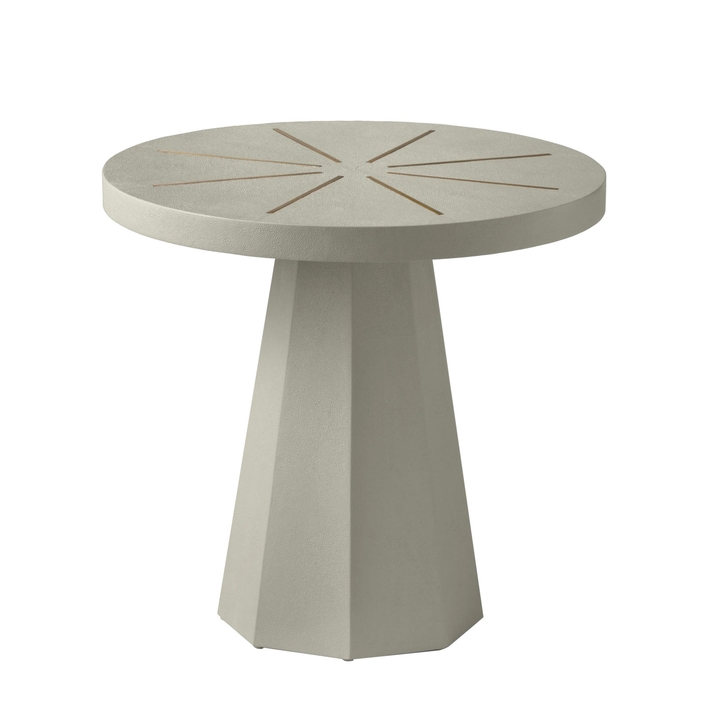 TABLE CASTOR GRAY SHAGREEN & METAL ROUND