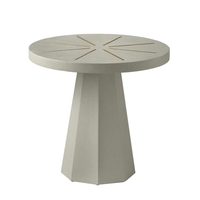 TABLE CASTOR GRAY SHAGREEN & METAL ROUND